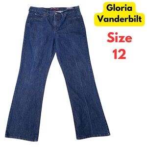 Gloria Vanderbilt Bootcut Jeans Womens Size 12 Blue Denim Dark Wash Pants
